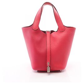 Hermès Hermes Picotin Lock PM Casaque Handbag Pink Red