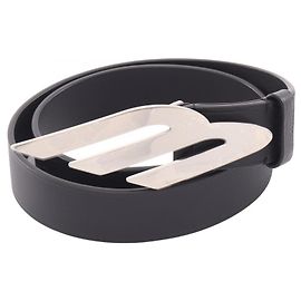 Cinto de couro Balenciaga com fivela logo 3B Preto
