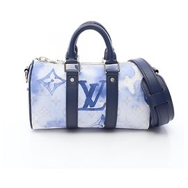 Sac à main Louis Vuitton Keepall XS Monogram Watercolor Blanc Multicolore Bleu Marine