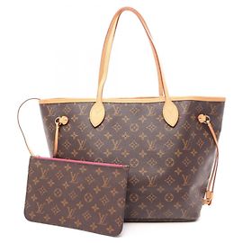 Sac Cabas Louis Vuitton Neverfull MM Marron Rose