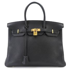 Hermès Hermes Birkin 35 Togo Black Handbag Black