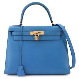 Hermès Borsa Hermes Kelly 28 Blu