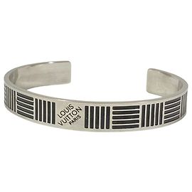 Louis Vuitton Jonc Damier Colors Cuff Bangle Bracelet Black Silvery