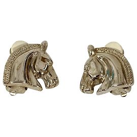 Hermès Orecchini Hermes Cheval Horse Clip Argento
