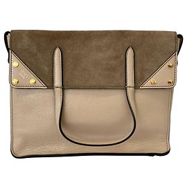 Bolsa de Ombro 3-Way Flip em Couro Fendi Cinza