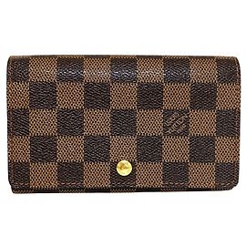 Louis Vuitton Damier Canvas Long Wallet Brown Damier ebene