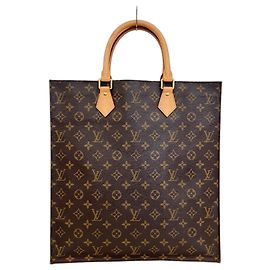 Louis Vuitton Monogram Sac Plat Handbag Brown Monogram