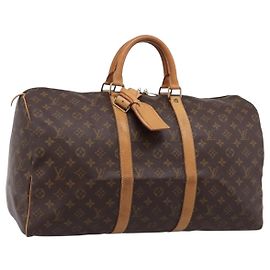 LOUIS VUITTON Monogram Keepall 50 Boston Bag M41426 LV Auth BA14092A Monograma
