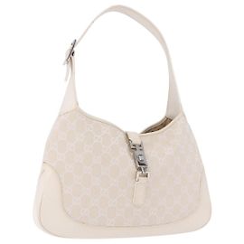 Borsa a mano GUCCI GG Canvas Jackie White Silver 001 3306 Auth 195747V Argento Bianco