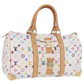 Sac LOUIS VUITTON Monogram Multicolor Keepall 45 White M92641 LV Auth 195255SM Blanc