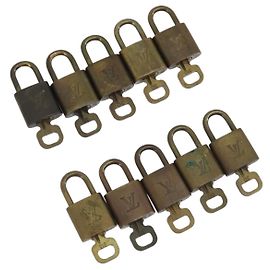 LOUIS VUITTON Padlock 10 Set Padlock metal Gold LV Auth 192560 Golden