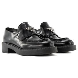 PRADA - Mocassins Chocolate Prada en cuir brossé noir (T35,5) Noir