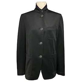 Rag & Bone Black Structured Button Front Three Pocket Jacket Black