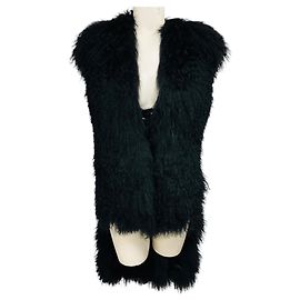 Colete de pele de cordeiro mongol preto Givenchy Preto