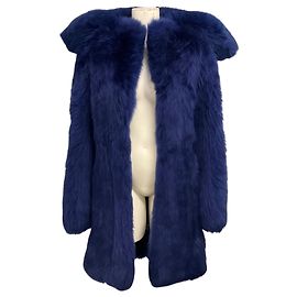 Lanvin Cobalt Blue Lamb Shearling Coat Blue