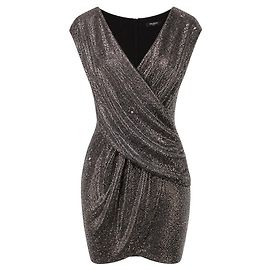 Robe de cocktail Balmain argentée métallisée ornée Métallisé