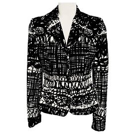 Moschino Cheap and Chic Black / White Patterned Velvet Blazer Black