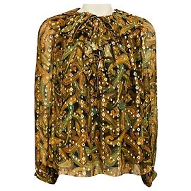 Blusa Emilie Ulla Johnson Tan / Gold Metallic Tiger's Eye Multicolore