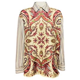 Camisa Etro com riscas e estampado multicolor Multicor