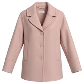 Autre Marque Max Mara S Collection Light Pink Button Front Wool Coat Pink