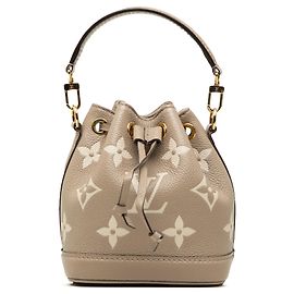 Borsa secchiello Louis Vuitton Nano Noe Bicolor Monogram Empreinte Marrone Marrone