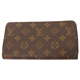 Brown Louis Vuitton Monogram Zippy Long Wallet Brown
