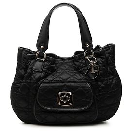 Borsa Tote Dior Nylon Cannage Charming Lock Nera Nero