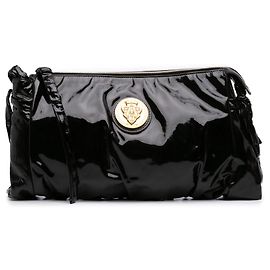 Clutch Gucci Hysteria Large de charol negro Negro