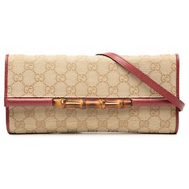 Borsa a tracolla Gucci GG Canvas Bamboo Bar beige Beige