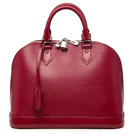 Red Louis Vuitton Epi Alma PM Handbag Red