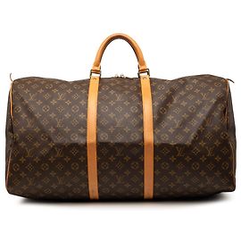 Borsa da viaggio Louis Vuitton Monogram Keepall 60 Marrone Marrone