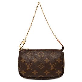 Borsa a mano Louis Vuitton Monogram Mini Pochette Accessoires Marrone Marrone
