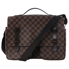 Borsa a tracolla Louis Vuitton Damier Broadway in marrone Rosso