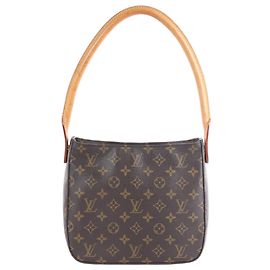 Borsa a tracolla Louis Vuitton Monogram Looping MM in Brown Beige