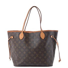 Borsa a spalla Louis Vuitton Monogram Neverfull MM in marrone Beige