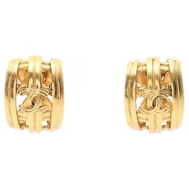 Boucles d'oreilles clips Chanel Coco Mark plaquées or Doré