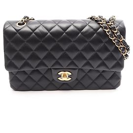 Chanel Matelassé Double Flap Shoulder Bag Black