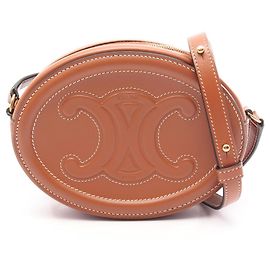 Céline Bolsa transversal oval Celine em couro marrom Marrom