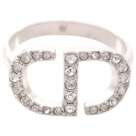 Christian Dior Dior CD Logo Band Ring Silber Andere