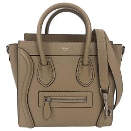 Céline Bolsa de mão 2-Way Celine Luggage Nano em couro de bezerro Grayish Cinza