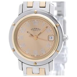 Hermès Montre Hermes Clipper en acier plaqué or rose CL4.221 Autre