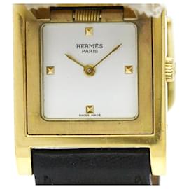Hermès Montre femme Hermes Medor plaquée or en cuir Quartz Autre
