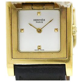 Hermès Reloj de mujer Hermes Medor chapado en oro de cuero Quartz Otro