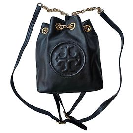 Borsa a secchiello Tory Burch in pelle nera Nero