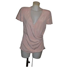 Valentino Garavani Blusa rosa drappeggiata con scollo a V Rosa