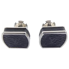 Louis Vuitton M63672 Cufflinks Black Silvery