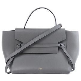 Céline Bolsa de mão 2 formas Celine Belt Bag Mini em couro Cinza Cinza