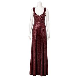 Jenny Packham Robe maxi à sequins bordeaux pour femme Bordeaux