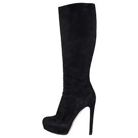 Christian Dior Black Suede Stiletto Boots Size 39 Pre-owned Other