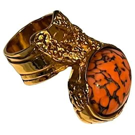 Bague Arty Yves Saint Laurent Doré Corail